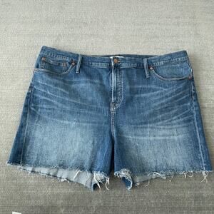 Madewell Jean Shorts Women 37 Blue High Rise Denim Casual Classic Cut Off
